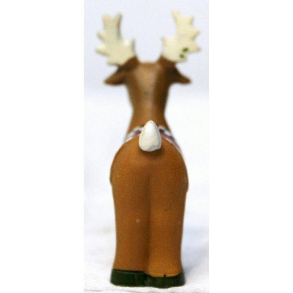 Reindeer Santa Claus Miniature Mini Figurines 2" Free Standing Christmas Holiday - Picture 3 of 10